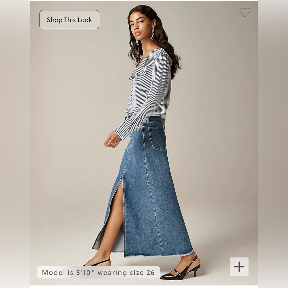 Jcrew classic denim maxi skirt- size 26